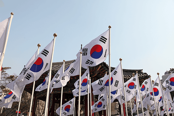 Flags on Korea Independence Movement Day