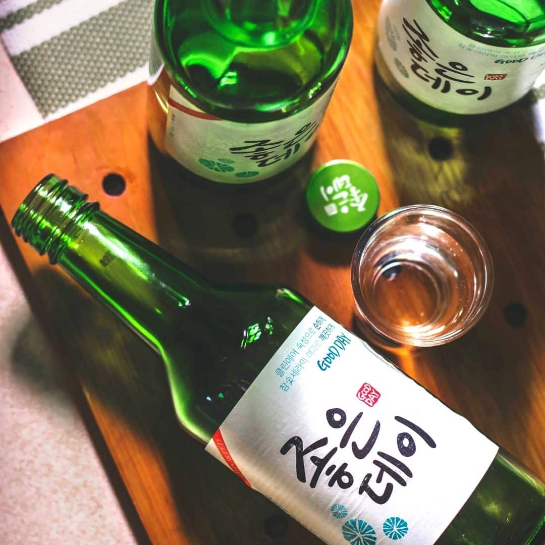Bottles of soju in Korea