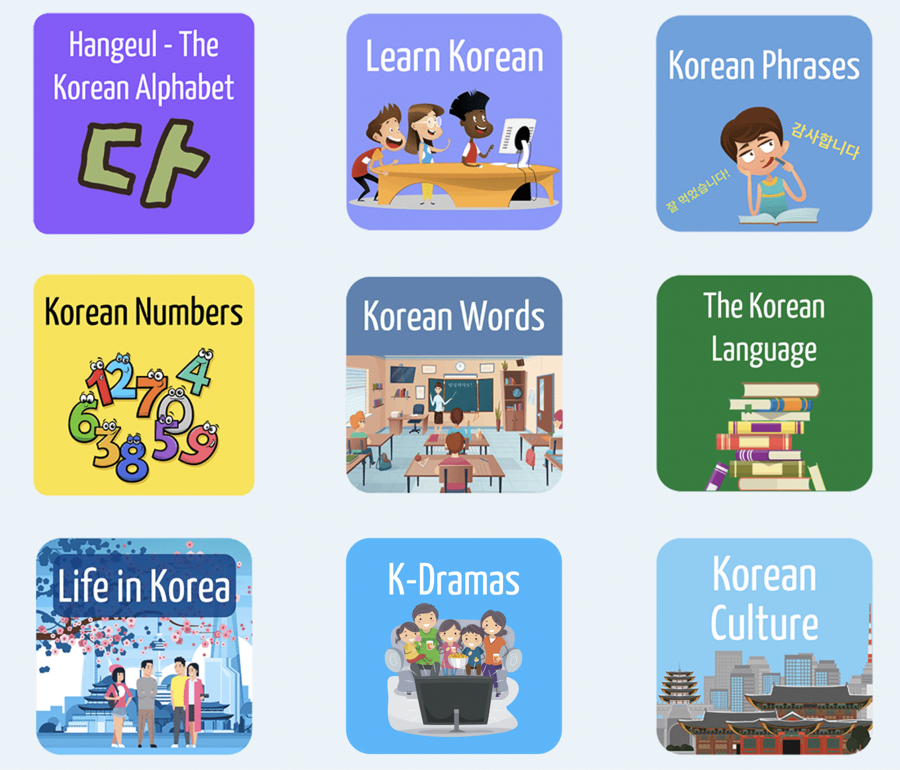 Different Course Available from 90 Day Korean