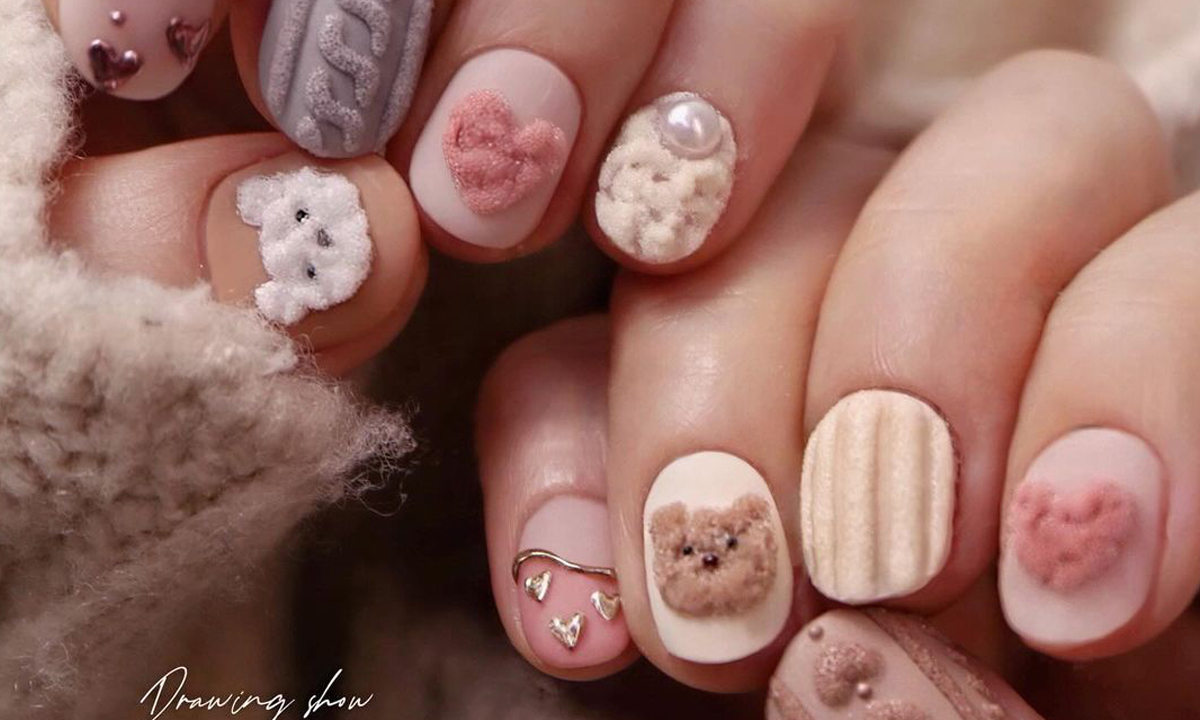 50 Pick and Mix Nail Designs for an Unboring Look : Korean Style Short Nails