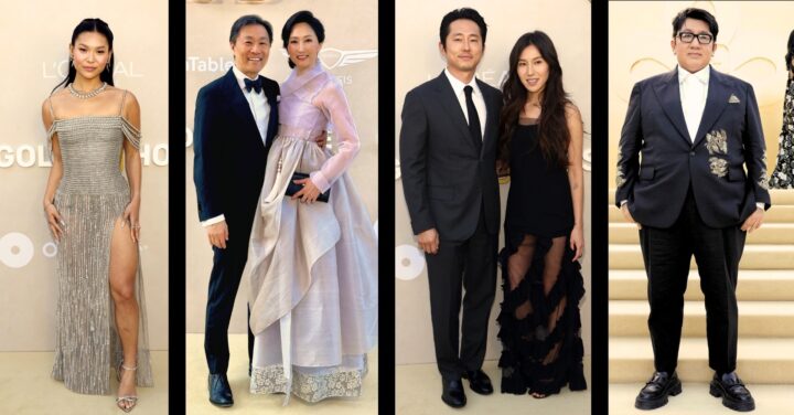 Chloe Kim, Don Liu and wife Patricia Liu, Steven yeun and wife Joana Pak, Bang Si-hyeok Chloe Kim, Don Liu and wife Patricia Liu, Steven yeun and wife Joana Pak, Bang Si-hyeok