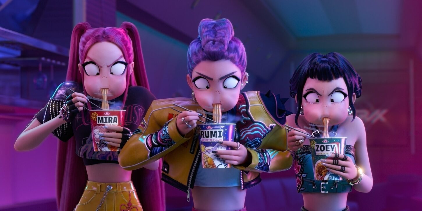 kpop demon hunters eat ramyeon