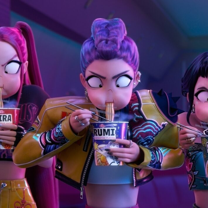 kpop demon hunters eat ramyeon